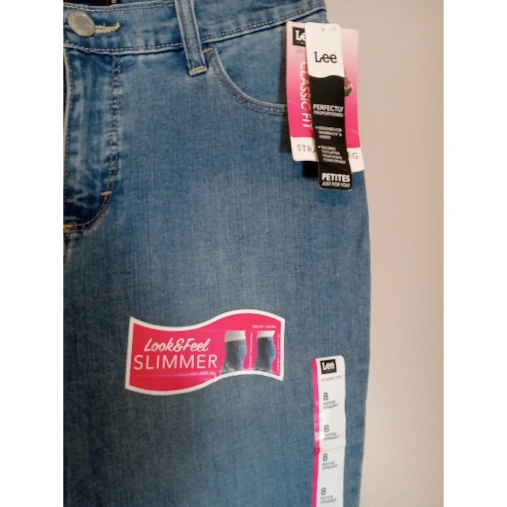 Lee Classic Fit Women Petite‎ Straightleg Slimming  Denim Jeans Size 8P 30x29